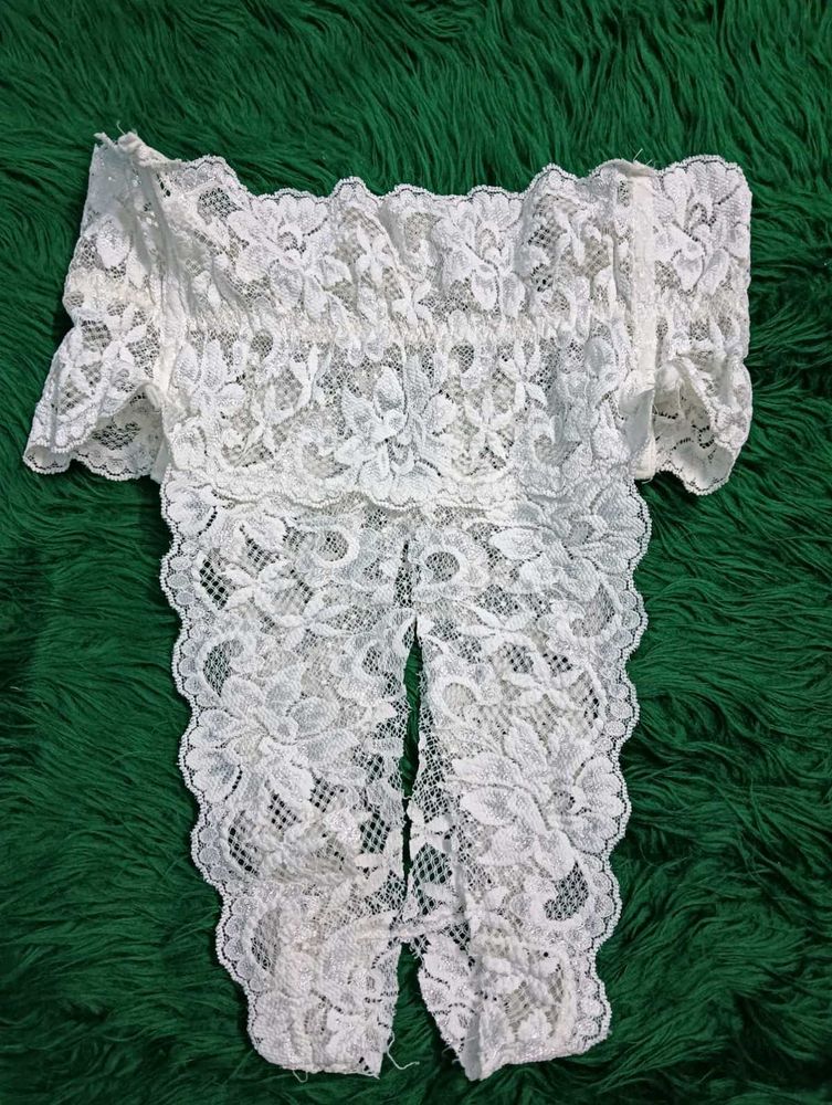 White Lace Open Panty🖤