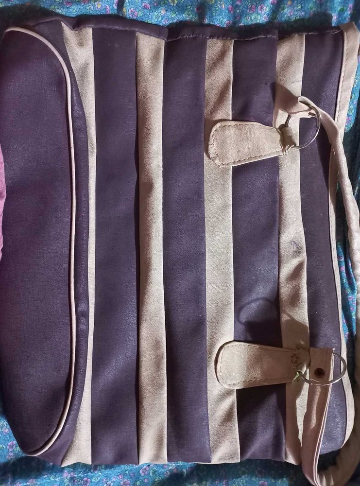Striped Tote Bag 3 Compartment