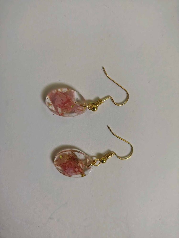 Floral Resin Drop Earrings 3 earings set