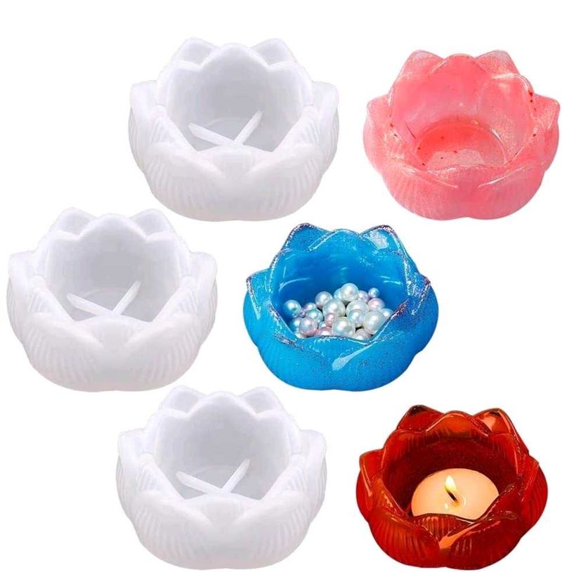 Lotus Flower Candle Holder Mold