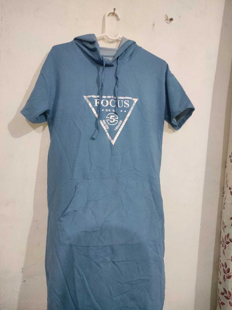 Blue Hoodie Dress