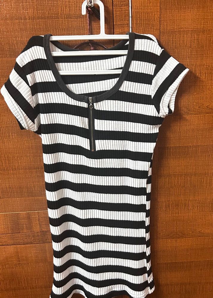 Striped Top with Zipper