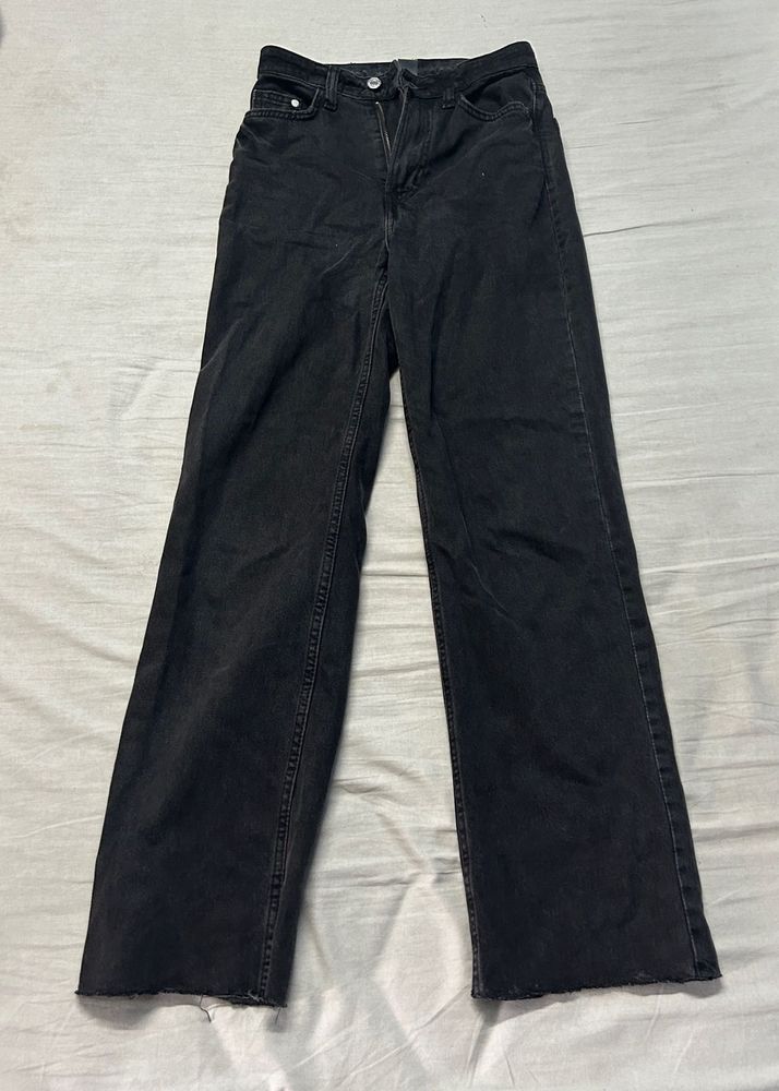 H&amp;M charcoal straight fit jeans