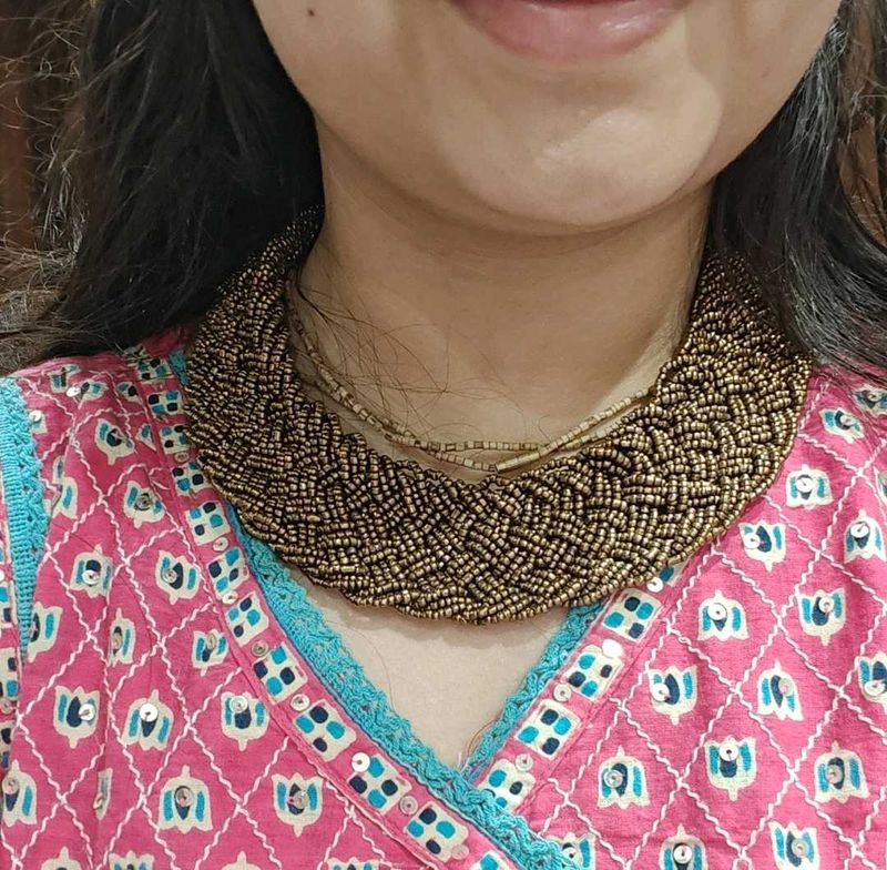 Beaded Bronze Necklace