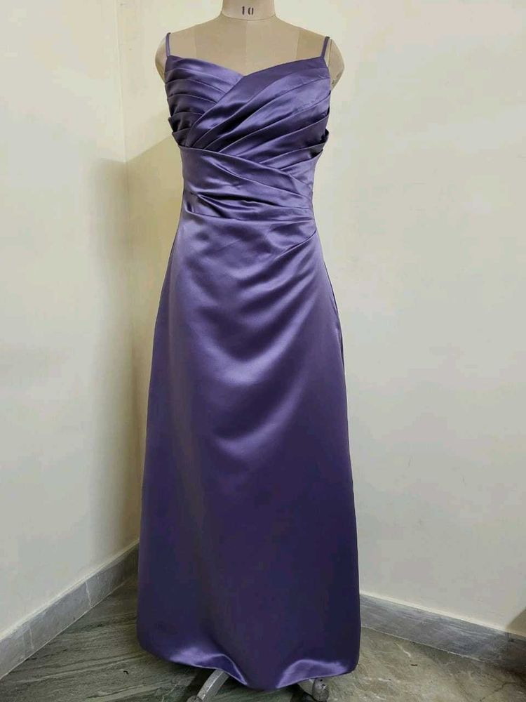 Purple Satin Gown