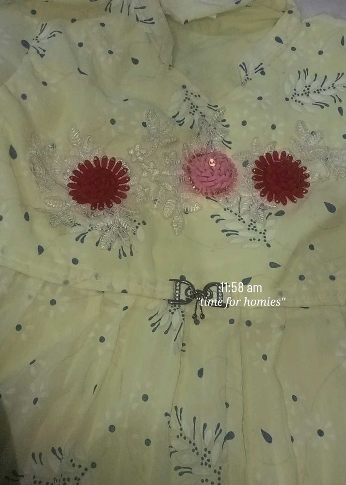 A Line Yellow Colour Dress
