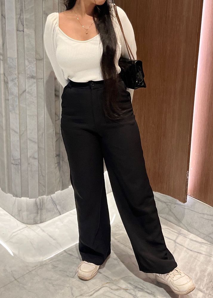 H&amp;M White Ribbed Top