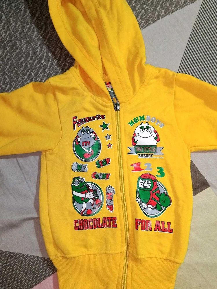 Cute Yellow Kids' Zip-Up Hoodie