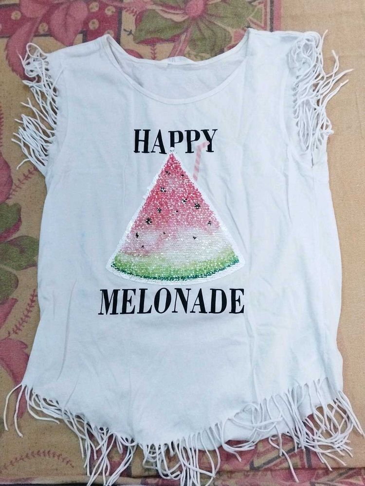 White Cut Sleeve H&amp;M Top