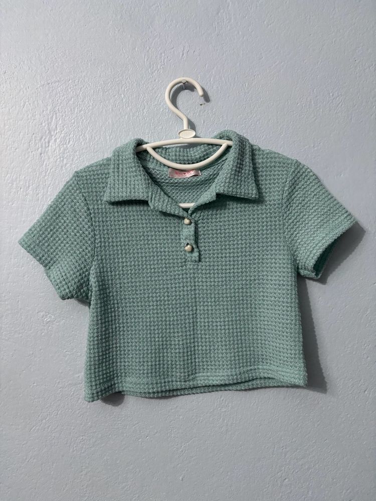 Cropped Polo T Shirt