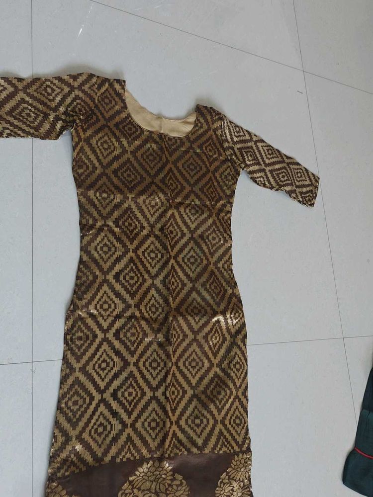 Brown Diamond Print Kurti