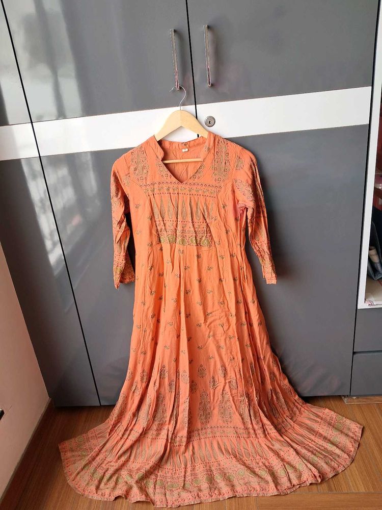 Orange Floral Maxi Dress