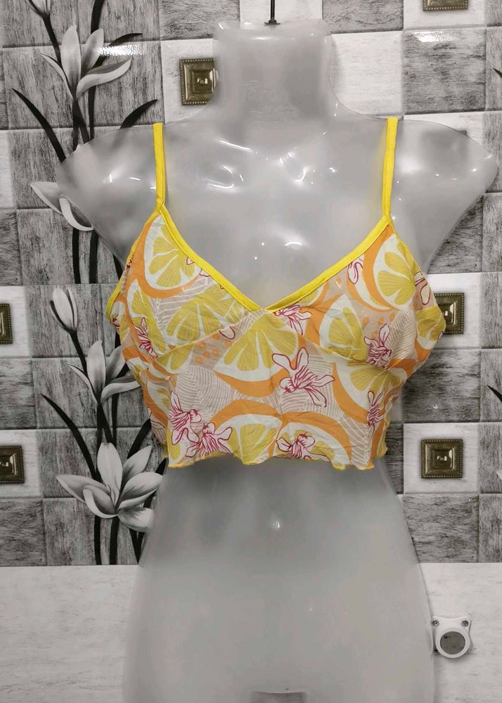 Lemon Print Bralette Top