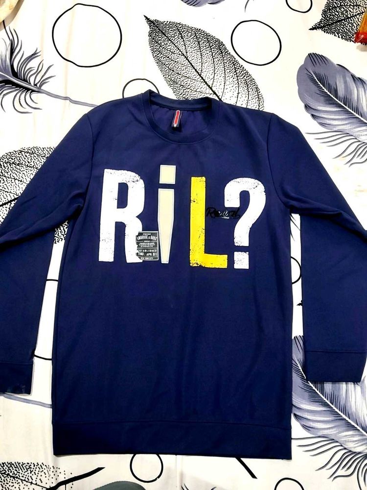 Navy Blue Graphic Print T-Shirt