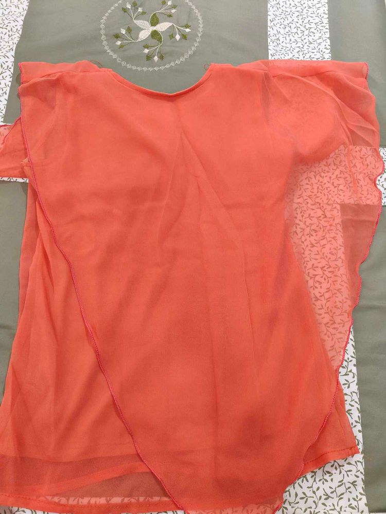 Chic Coral Flowy Top