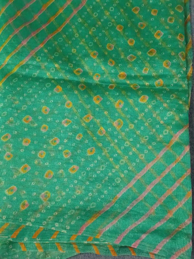 Bandhani and Leheriya combination saree