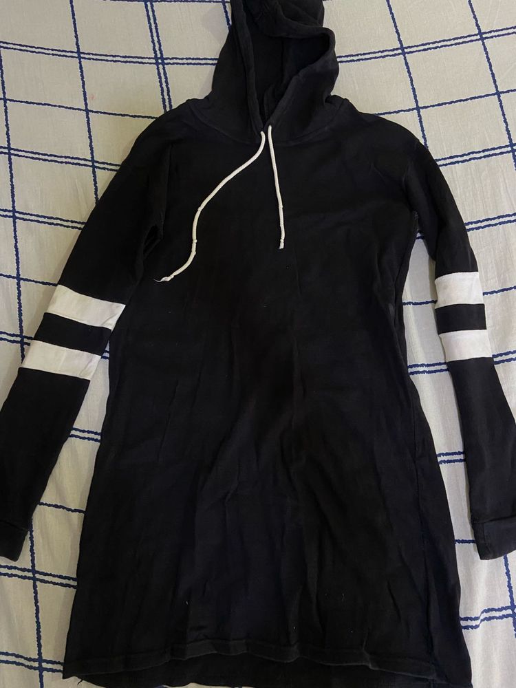 Black Hoodie Dress - Casual Style