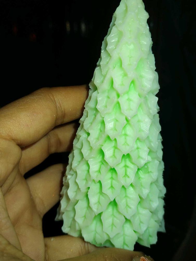 Hand Carved Christmas Tree Candle