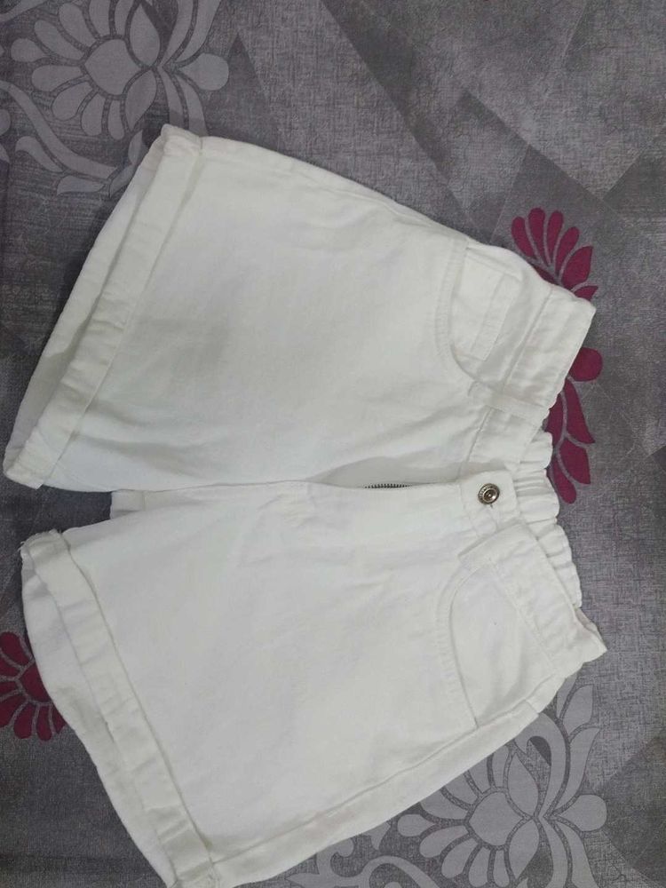 White Denim Shorts