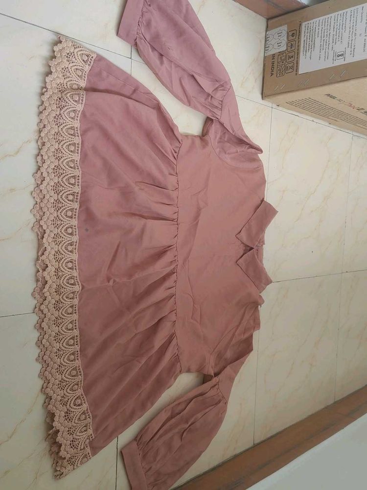 Elegant Pink Lace Top