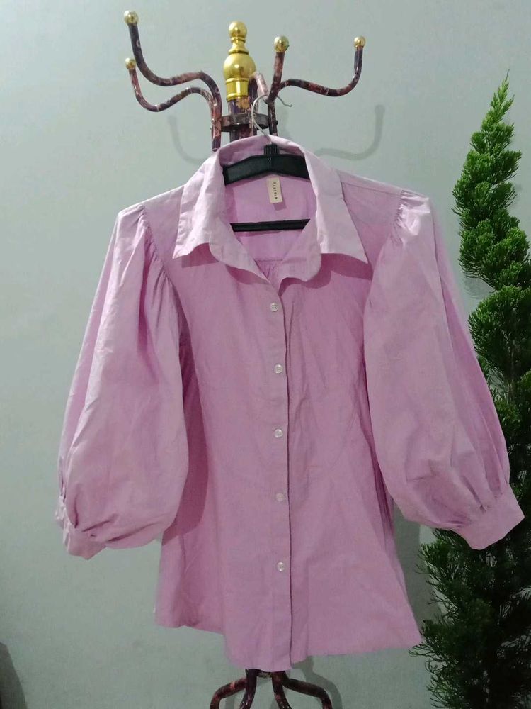 Pink Balloon Sleeve Top