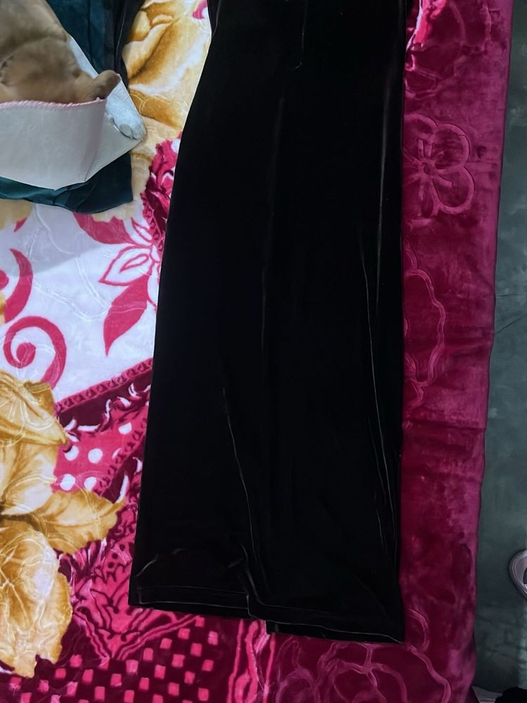 Elegant Black Velvet Pants