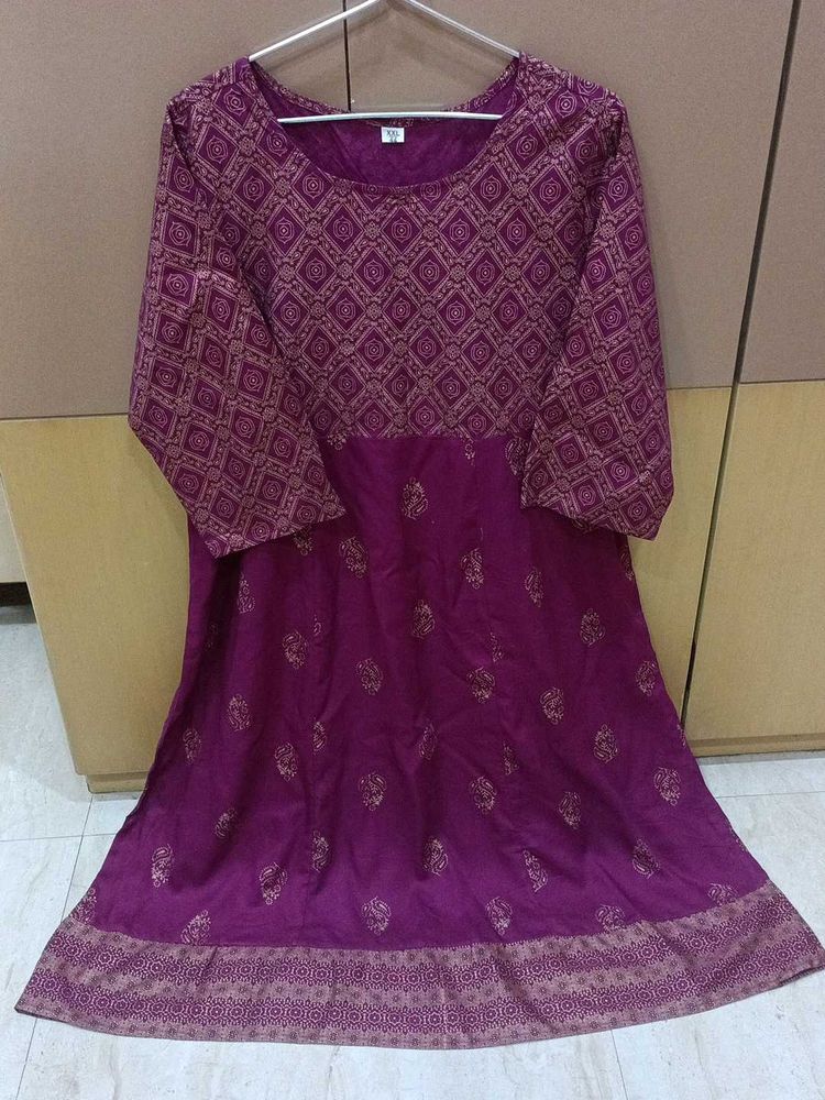 Beautiful Purple Anarkali Kurta