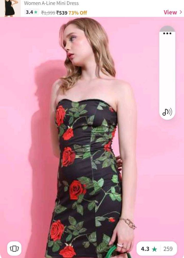 Rose Printed Dress,