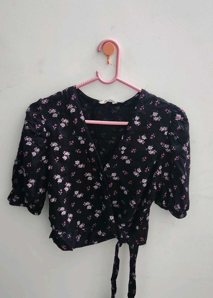 Floral Wrap Top
