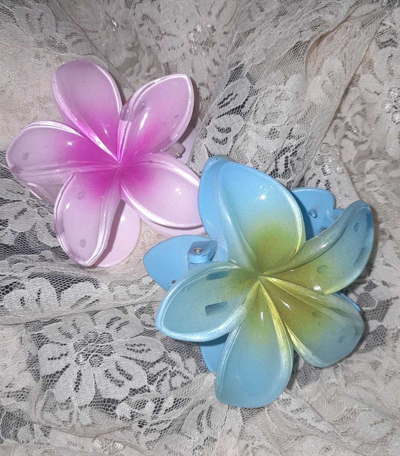 Set Of 2 Flower Claw Clips, Aesthetic
