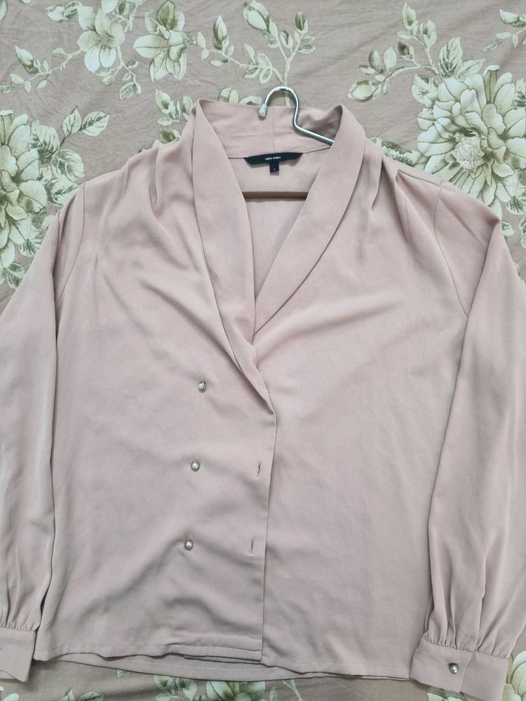 Elegant Pink Button-Down Blouse