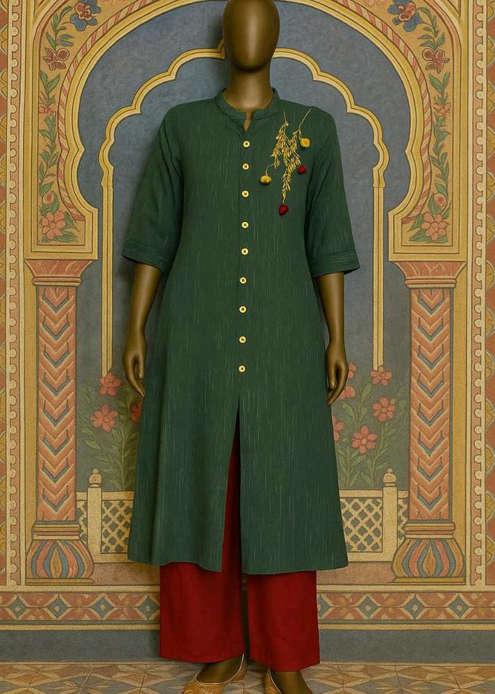 🇳🇿💫💗Green Embroidered Kurti