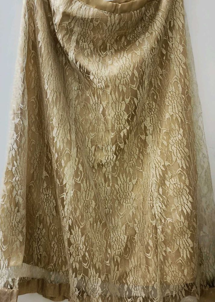 Elegant Gold Lace Skirt