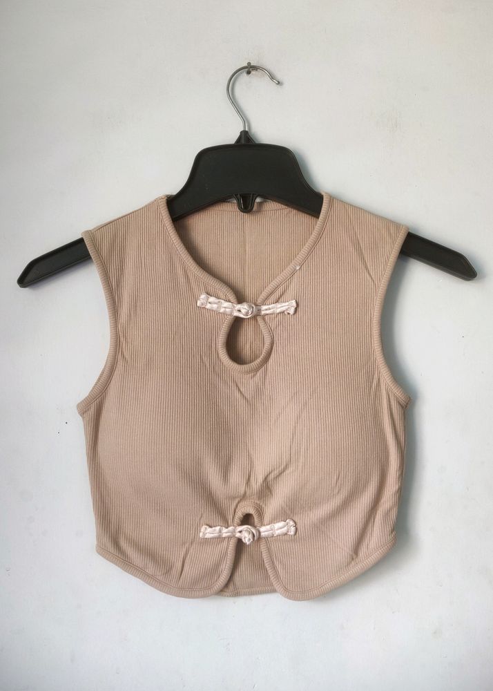 Padded Ribbed Crop Top