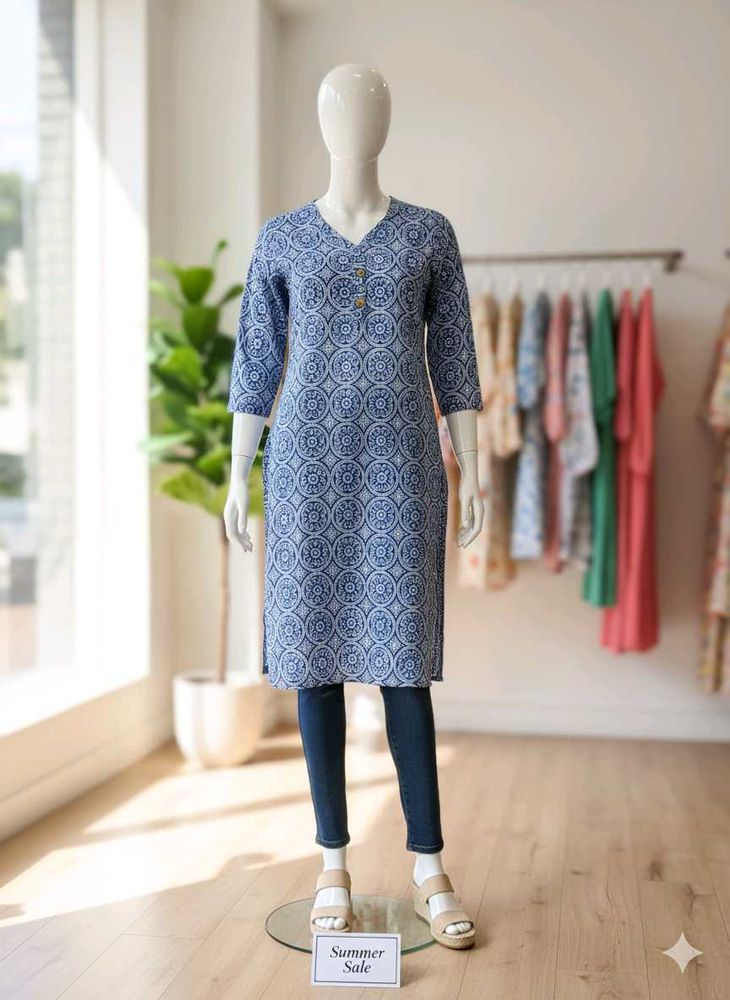 Blue Printed Kurti