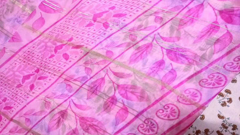 Pink Floral saree