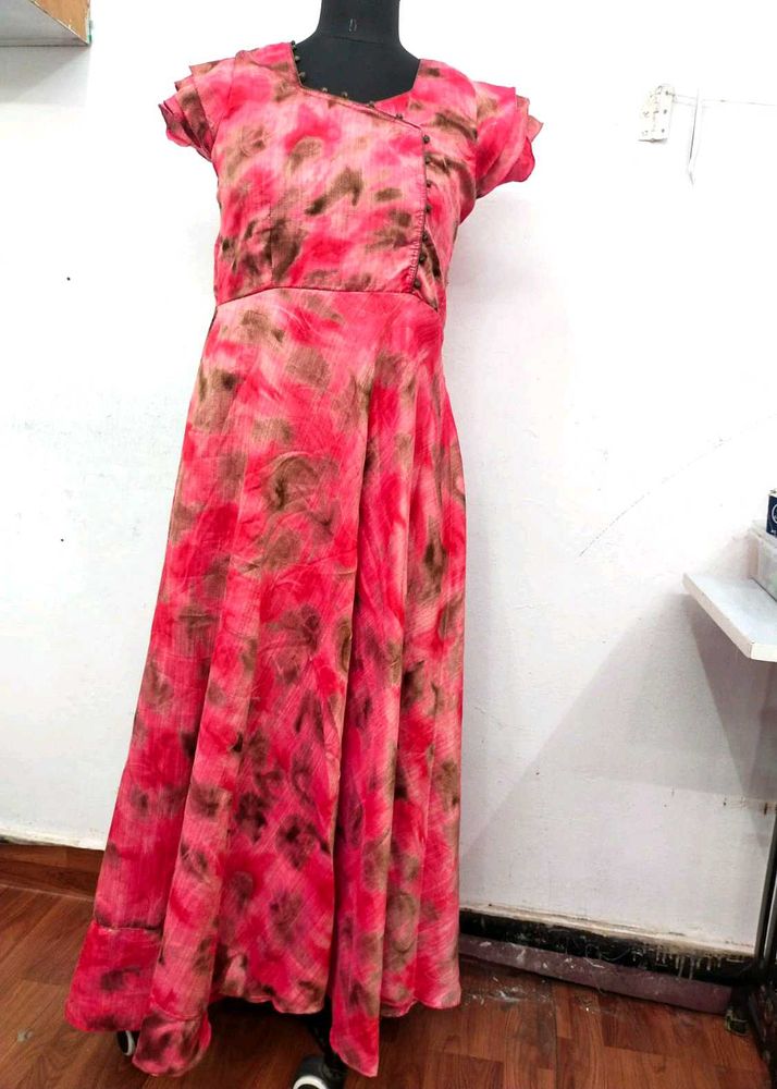 Pink Tie-Dye Maxi Dress