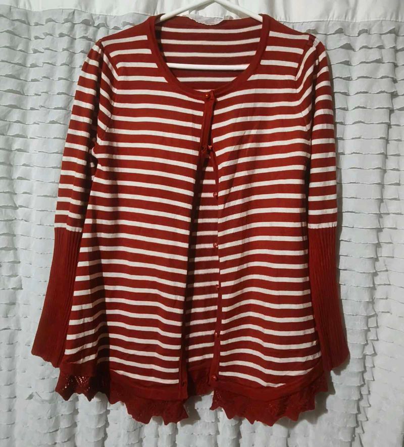 Striped Knit Cardigan