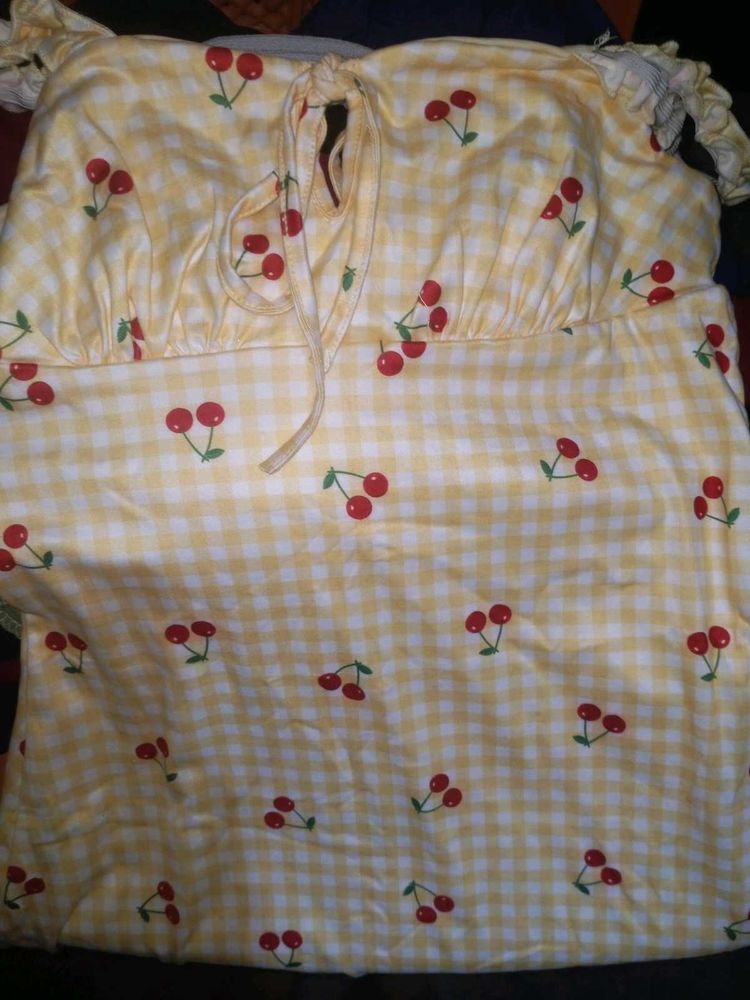 Cherry Mini Yellow Dress