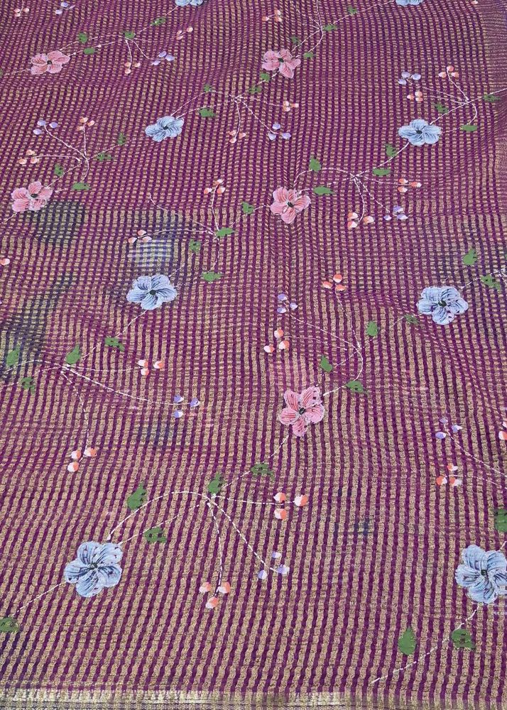 Hand Made Floral Patterned Saree