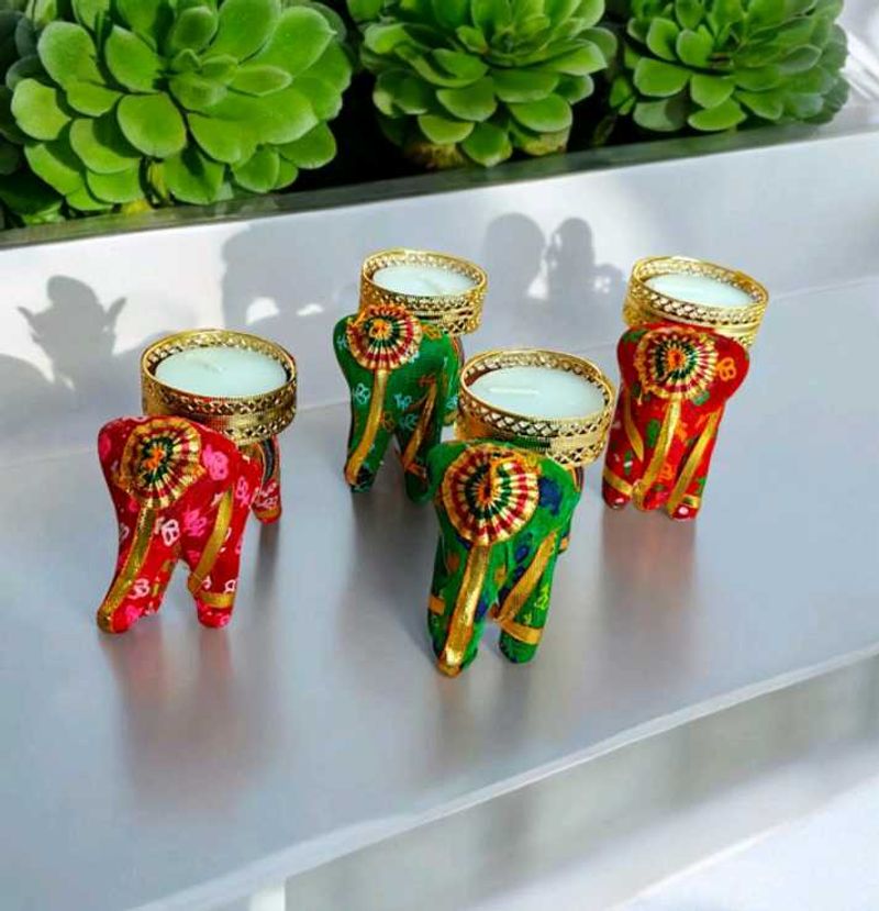Elephant Candle Holder With Tealight (20 piece )