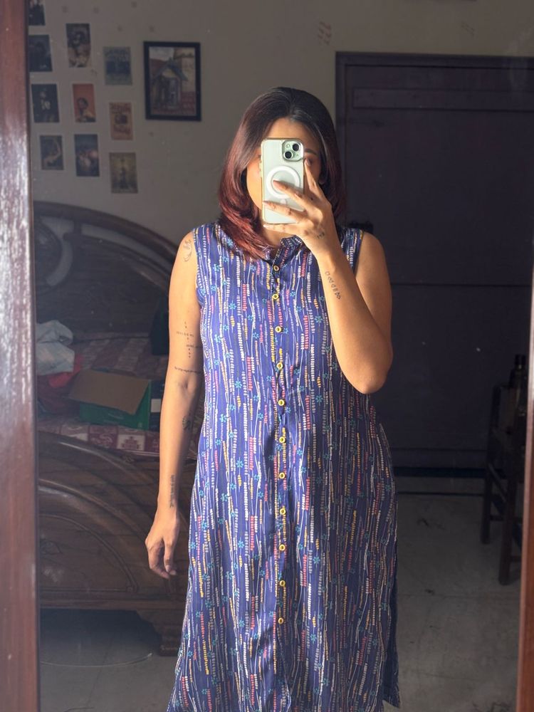 Blue Printed Kurta