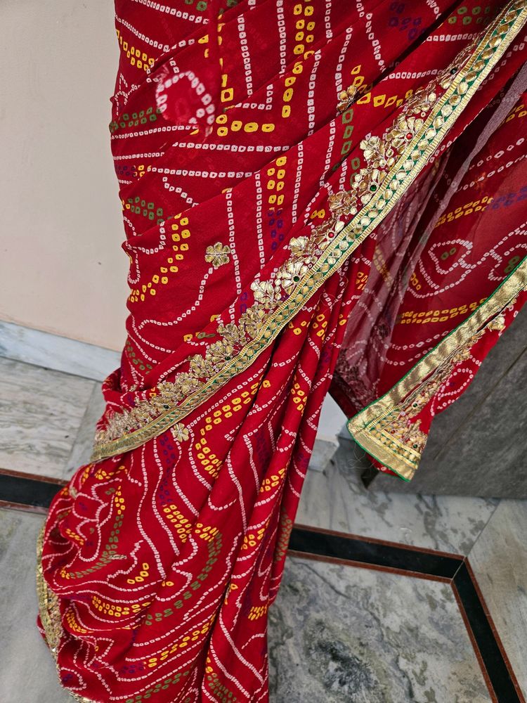 Red Bandej Saree