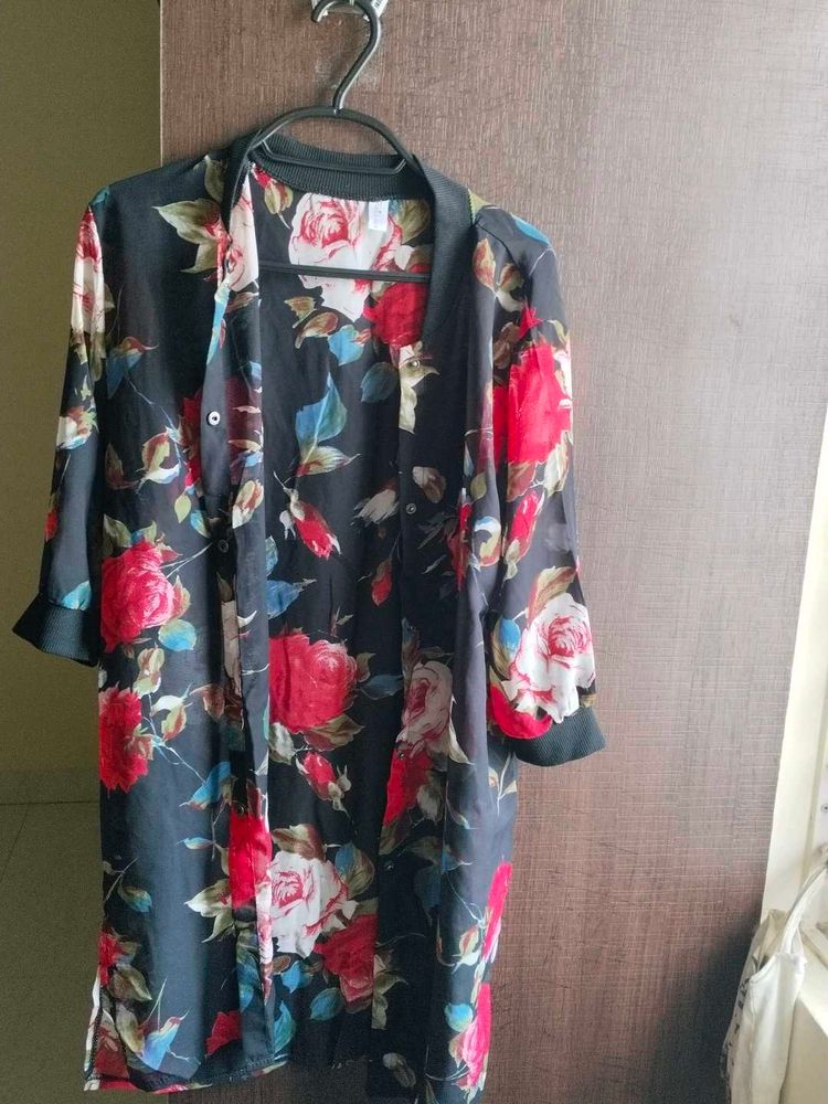 Floral Print Kimono