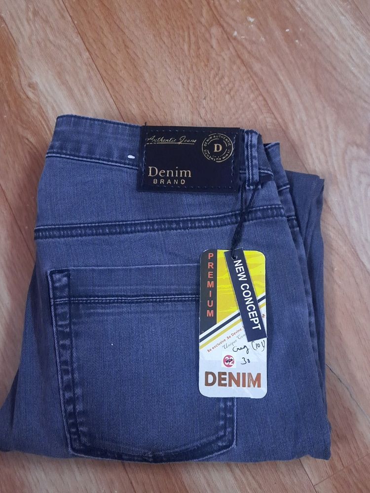 Gray Men Jeans Slim Fit Regular