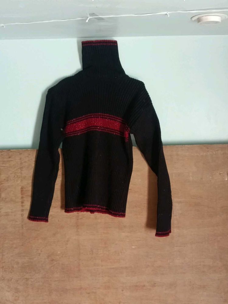 Stylish Black Knit Sweater