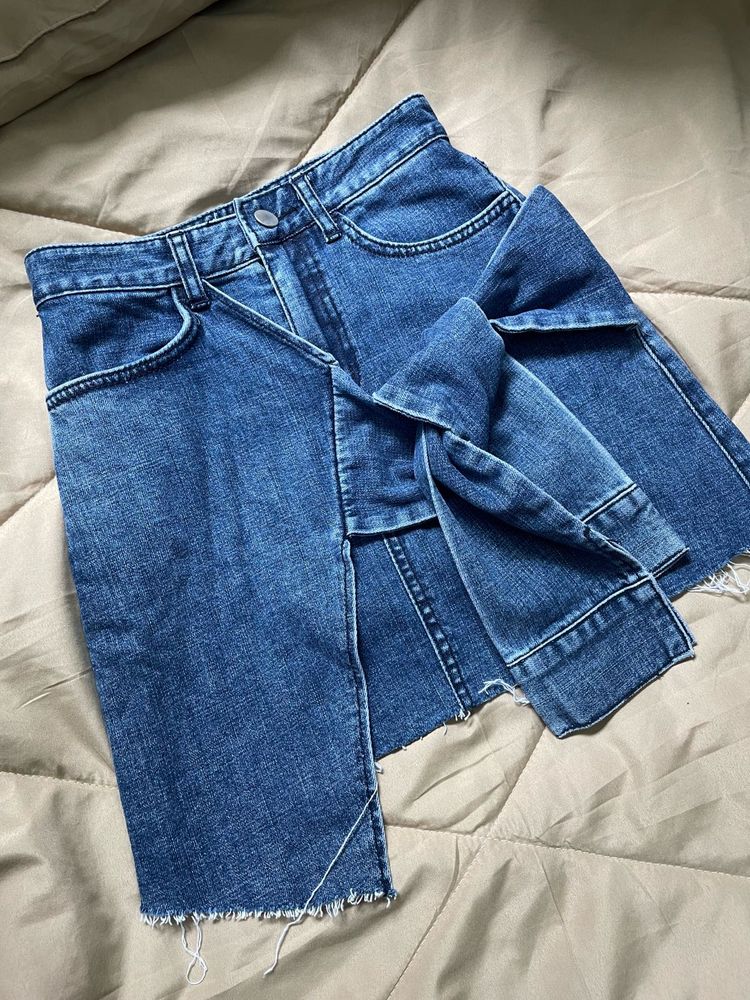 Slit Denim Skirt