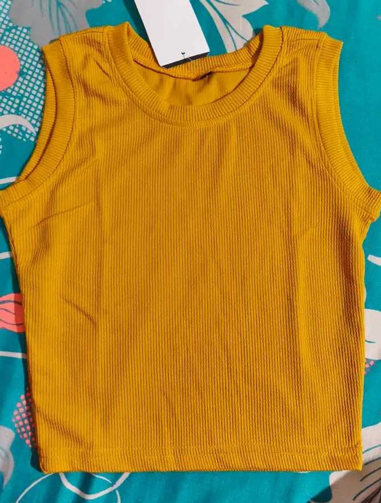 Mustard Ribbed Tank Top