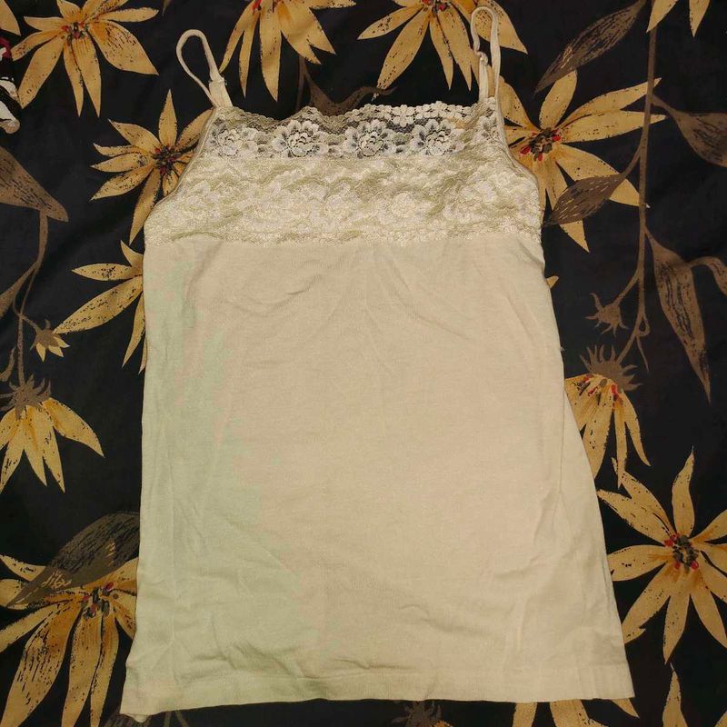 Light Yellow lace Y2k Top