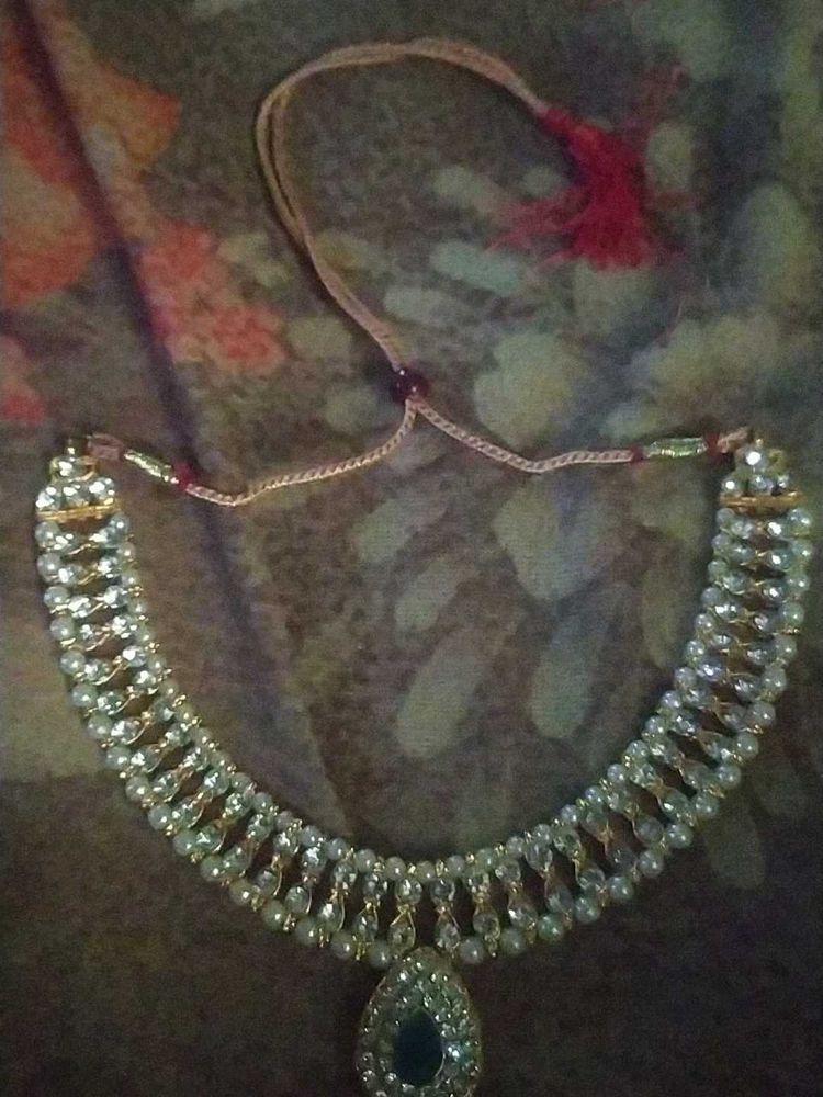 Elegant Pearl &amp; Stone Necklace